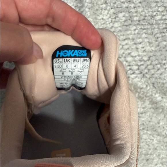 Hoka Bondi 8 - size 9.5 WIDE - Women's Beige and Neon Green Athletic Shoes - Picture 6 of 8